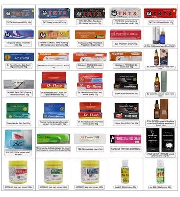 Tktx Numb Creme 55% 75% Original Tattoo Anästhesie Salbe Laser Tattoo Tktx Starke Betäubungscreme Großhandel OEM Fabrikpreis Weiß Rosa Farbe Tktx Numb Creme