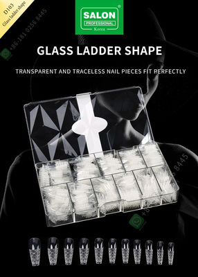Traceless bessert halbe Abdeckung aus, die falscher Nagel Glasleiter-Form für Art Salon spitzt