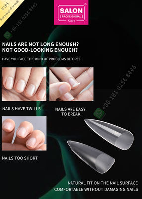Scharfes 500pcs formen falsche Nagel-halbe Spitzen Matte Lady French Style Artificials und Volldeckungs-falschen Nagel