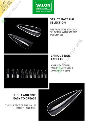 ABS tragen Geruch-Scharfes formen falsche Nagel-halbe Spitzen Matte Lady French Style Artificials und Volldeckungs-falschen Nagel Früchte