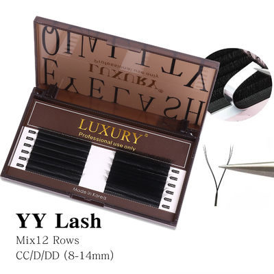 8-14mm Individuelle Falsche Wimpern CC/D/DD Curling Volumen Wimpernverlängerung Doppel Spitzen Kaschmir YY Lash Verlängerung