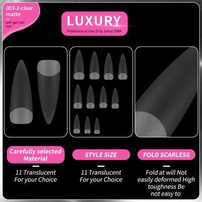 500 Stück Luxus klar matte scharfe Form falsche Nägel für Nail Art