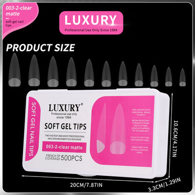 500 Stück Luxus klar matte scharfe Form falsche Nägel für Nail Art