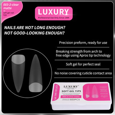 500 Stück Luxus klar matte scharfe Form falsche Nägel für Nail Art