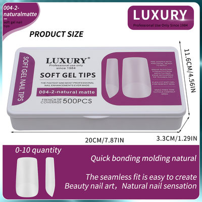 500 Stück/Box Natürliche Matte Quadrat Nagel Spitzen Volldeckel Acryl künstliche Nägel