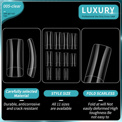 500PCS Quadrat Fake Nails Acryl Naturklar Wiederverwendbar Falsche Nagel Tipps für Nagelkunst DIY