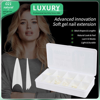 500 Stück/Box Ultra-dünne Stiletto-Nägel natürliche nahtlose scharfe Form falsche Nägel für Frauen und Mädchen