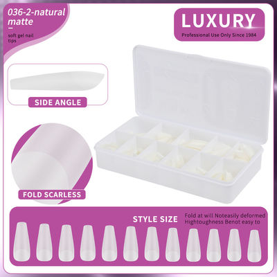 500 Stück/Kiste Mittlere Sarg Nagelspitzen Natürliche Matte Volldeckel Acryl Vorgeformte Nagelspitzen 11 Größen
