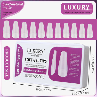 500 Stück/Kiste Mittlere Sarg Nagelspitzen Natürliche Matte Volldeckel Acryl Vorgeformte Nagelspitzen 11 Größen