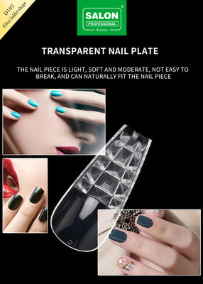 500PCS Leiterform Nagel Tipps Set Prägniertes Glas Falsche Nägel mit Aufbewahrungskiste Acryl Nagelkunst Kit für Salon
