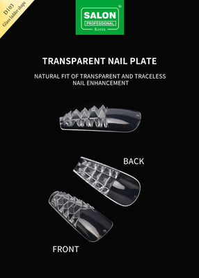 500PCS Leiterform Nagel Tipps Set Prägniertes Glas Falsche Nägel mit Aufbewahrungskiste Acryl Nagelkunst Kit für Salon