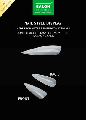 Langen Stiletto Nagel Spitzen Vollbedeckung Naturfarbe Fake Nägel mit Box für Nagelsalons