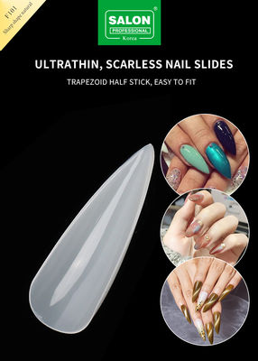Langen Stiletto Nagel Spitzen Vollbedeckung Naturfarbe Fake Nägel mit Box für Nagelsalons