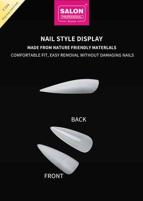 Lange Stiletto Nagelspitzen Vollbedeckung Falsche Nagelspitzen mit Box Natürliche Matte Falsche Nägel