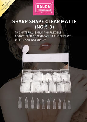 Klare Matte Farbe Acryl Falsche Nagel Tipps Set Ultra-dünne scharfe Form Nagelkunst Erweiterungen
