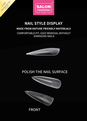 Klare Matte Farbe Acryl Falsche Nagel Tipps Set Ultra-dünne scharfe Form Nagelkunst Erweiterungen
