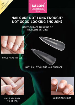 Klare Matte Farbe Acryl Falsche Nagel Tipps Set Ultra-dünne scharfe Form Nagelkunst Erweiterungen