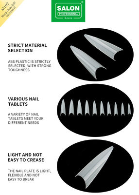 Scharfe Form Natürliche Nagel Tipps Halbdeckung Acryl Fake Nägel für DIY Nail Art Salon 500pcs/Box