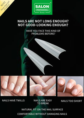 Scharfe Form Natürliche Nagel Tipps Halbdeckung Acryl Fake Nägel für DIY Nail Art Salon 500pcs/Box