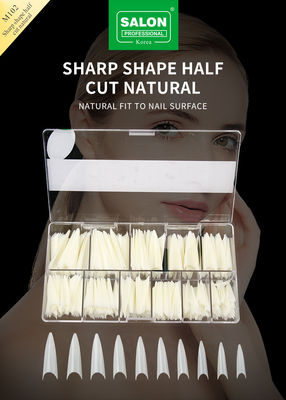 Scharfe Form Natürliche Nagel Tipps Halbdeckung Acryl Fake Nägel für DIY Nail Art Salon 500pcs/Box