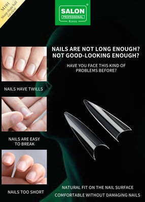 Falsche Fingernägel in scharfer Form Halbdeckung ABS Acryl Falsche Fingernägel Großhandel