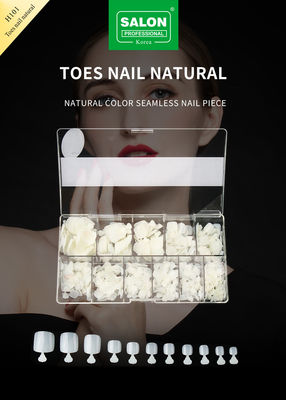 Natürliche Farbe Falsche Zehennägel Set Vollbedeckung Acryl Zehen Nagel Für Salon-Finish Nagelkunst