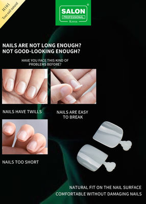 Natürliche Farbe Falsche Zehennägel Set Vollbedeckung Acryl Zehen Nagel Für Salon-Finish Nagelkunst