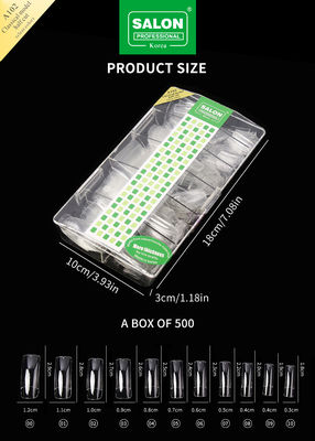 Salon professionelle Nägel Klarfarbe Vollbedeckung Falsche Nägel für Nagelverlängerung 500pcs/Box
