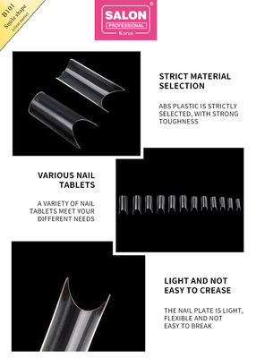 Künstliche Fingernägel ABS klare Farbe 500 Stück Einfache Anwendung Falsche Nägel Für Salon Nail Art