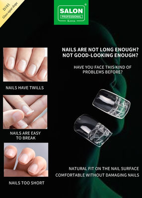 Modische klare Farbe Falsche Nägel Vollbedeckung Französisch Nagel kundenspezifisches Design für Salon Nagelkunst