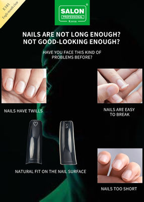 Mittlere vorgefertigte nahtlose klare Farbe Fake Nagel Tipps für DIY Home Nail Salon 12 Größen
