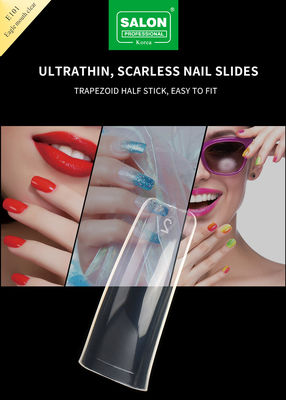 Mittlere vorgefertigte nahtlose klare Farbe Fake Nagel Tipps für DIY Home Nail Salon 12 Größen