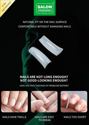 Fake Nagel Volldeckel Natur ABS Adler Mund Klar in 12 Größen für Nagelsalon